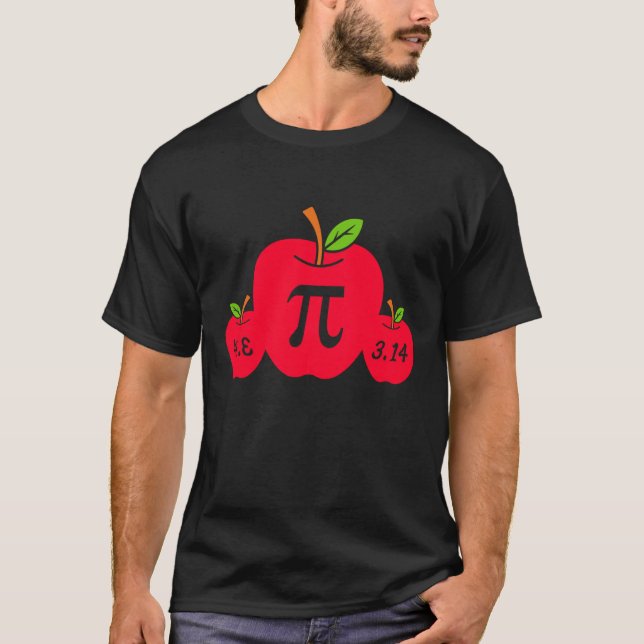 I Kärlek Pi apple Pi Day Math Nerd Paj 3 14 Lärare T Shirt (Framsida)