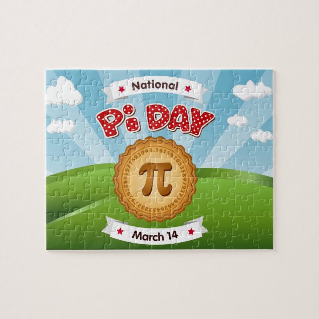 I Kärlek Pi Day Puzzle Pussel (Horisontell)