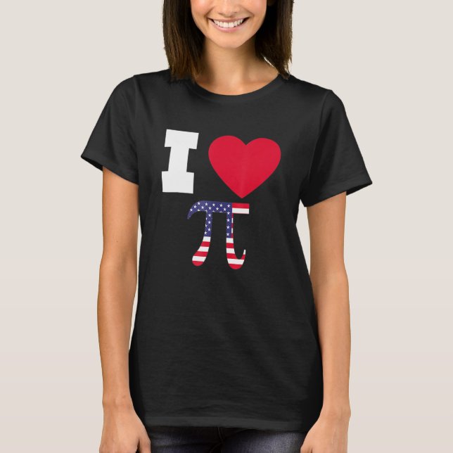 I Kärlek Pi Lycklig Pi Day Math Firande T Shirt (Framsida)