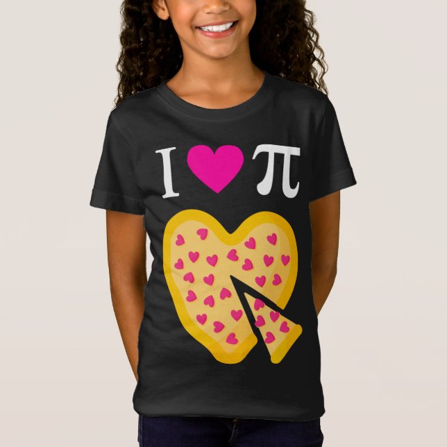 I Kärlek Pi Valentines Pizza Heart Math Teacher T Shirt (Framsida)