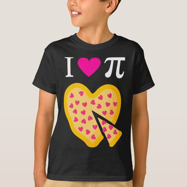 I Kärlek Pi Valentines Pizza Heart Math Teacher T Shirt (Framsida)