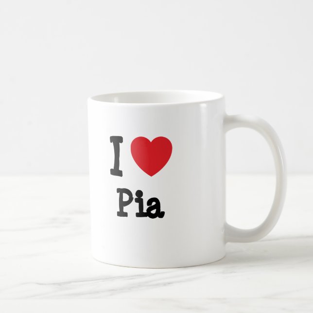 I kärlek Pia hjärta T-Shirt Kaffemugg (Höger)
