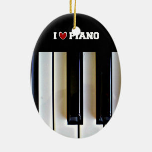 I Kärlek Piano Julgransprydnad Keramik