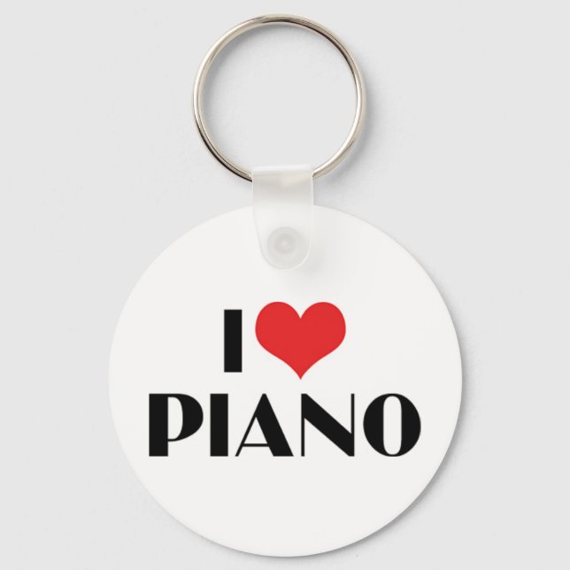 I Kärlek Piano Keychain Nyckelring (Framsida)