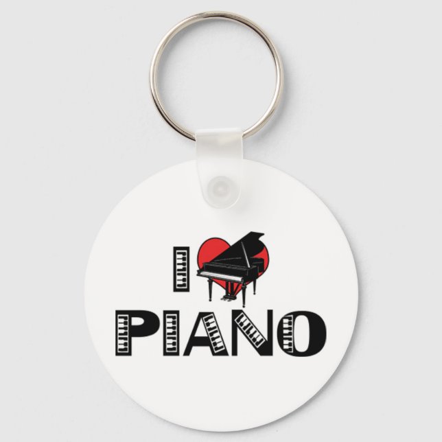 I Kärlek Piano Keychain Nyckelring (Framsida)