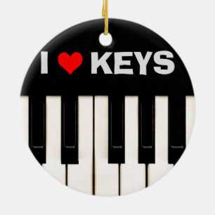 I kärlek Piano Nycklar Julgransprydnad Keramik
