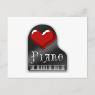 I Kärlek Piano Vykort