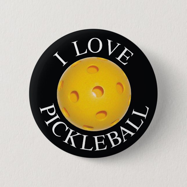 I Kärlek Pickleball Button / Badge Knapp (Framsida)