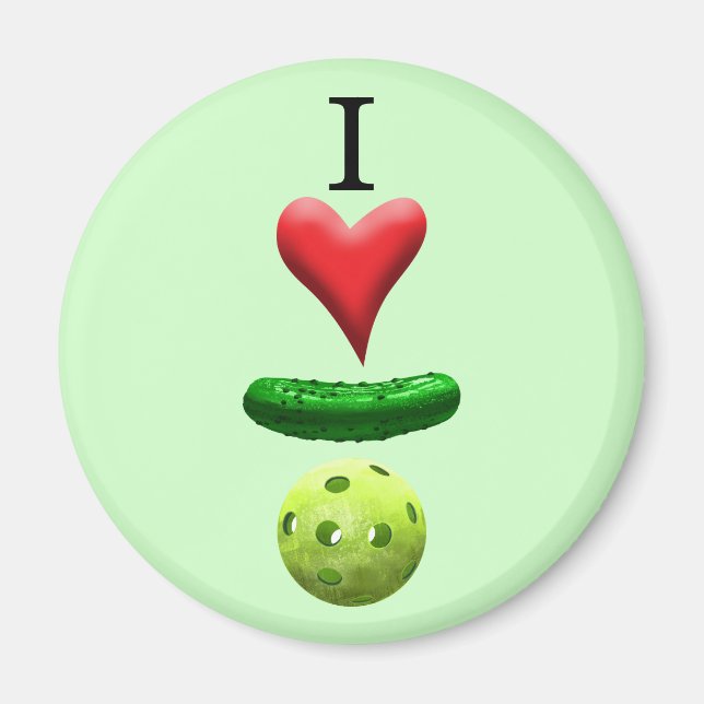 I Kärlek Pickleball - Grönt - Magnet (Framsidan)