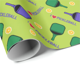 I kärlek pickleball grönt presentpapper