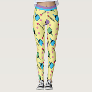 I kärlek Pickleball-gult (mindre storlekare) Leggings