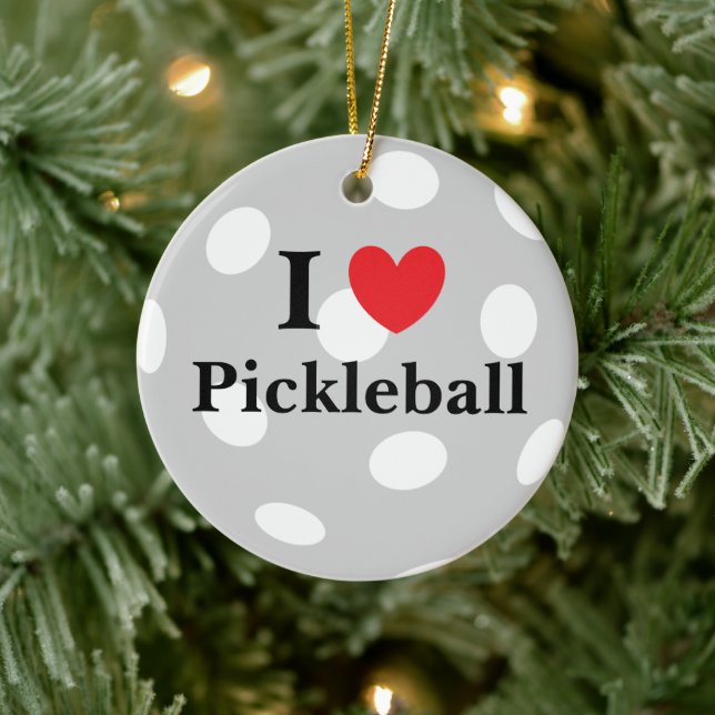 I Kärlek Pickleball Julgransprydnad Keramik (Träd)