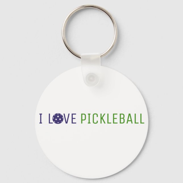I Kärlek Pickleball Keychain Nyckelring (Framsida)