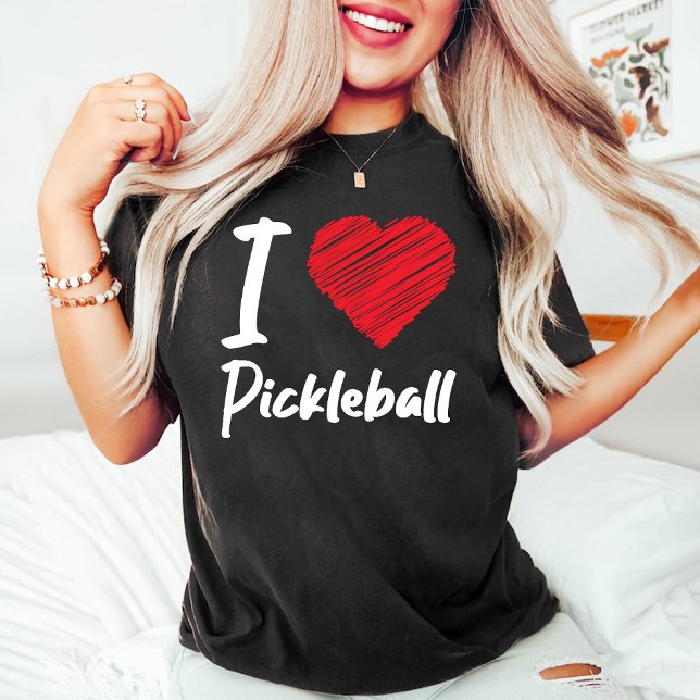 I Kärlek Pickleball | Pension Pickleball Black T Shirt (I Love Pickleball | Retirement Pickleball Black T-Shirt)