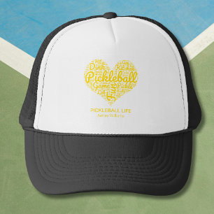 I Kärlek Pickleball Personlig Namn Ord Art Heart Keps