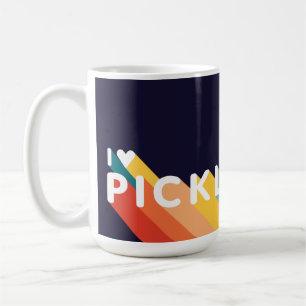 I Kärlek Pickleball Rainbow Retro Kaffemugg