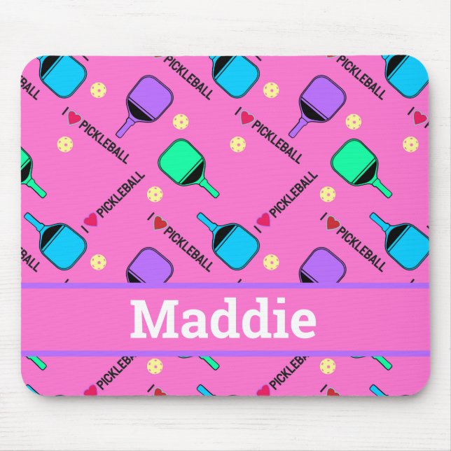 I kärlek Pickleball rosa Musmatta (Framsidan)