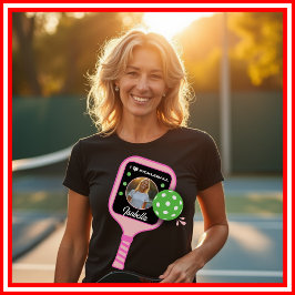 I Kärlek Pickleball Rosa Paddle Cute Sports PHOTO T Shirt