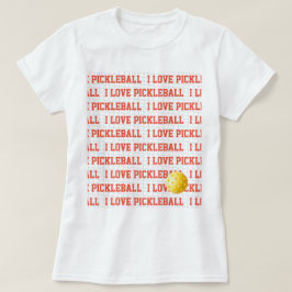 I KÄRLEK PICKLEBALL Sports Roligt Gult Boll Net Te T Shirt