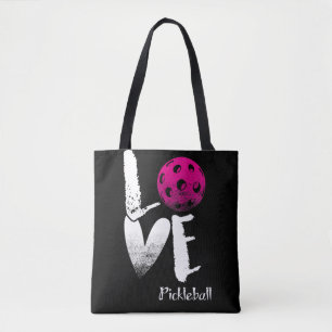 I Kärlek Pickleball T-Shirt Funny Pickle Boll Tygkasse