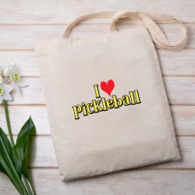 I kärlek-pickleball Text på Gult med Red Heart