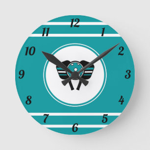 I Kärlek Pickleball Trendig Racket Sport Sea Färg Rund Klocka