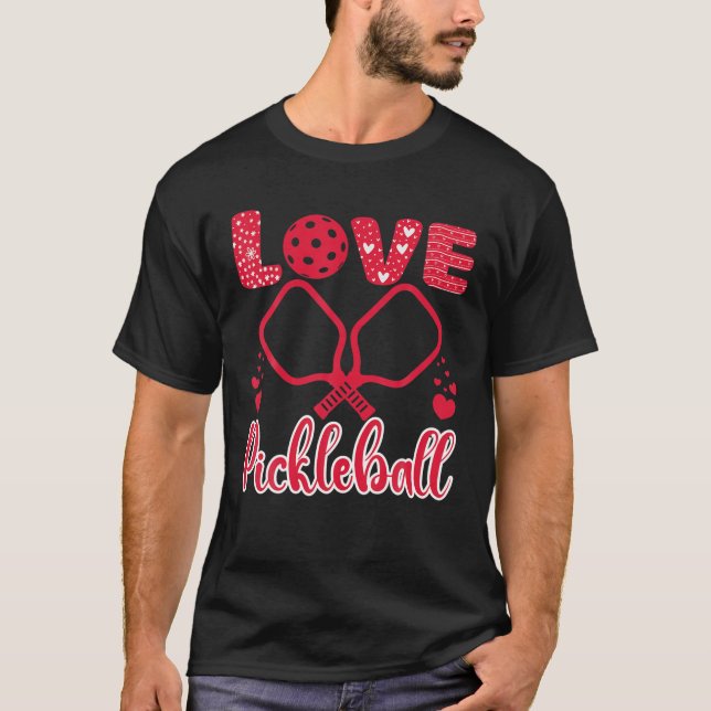 I Kärlek Pickleball Valentine Day I Heart Pickleba T Shirt (Framsida)