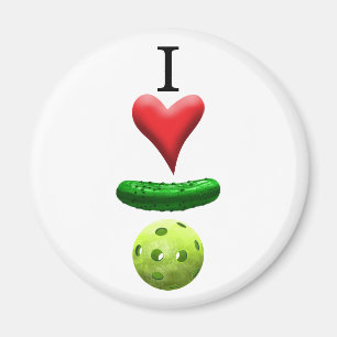 I Kärlek Pickleball - vit - Magnet