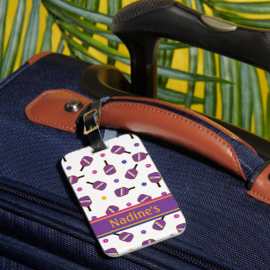 I kärlek Pickleball white luggage-etikett Bagagebricka