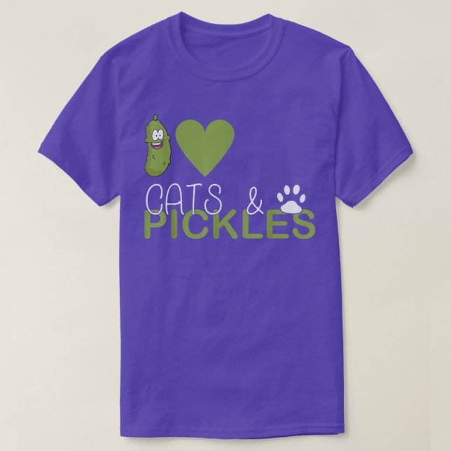 I Kärlek Pickles & Cats, Pickle Vegetable Farming  T Shirt (Design framsida)