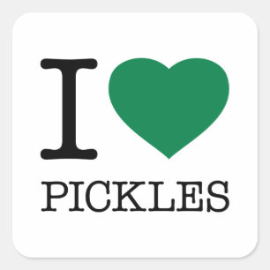 I KÄRLEK PICKLES FYRKANTIGT KLISTERMÄRKE