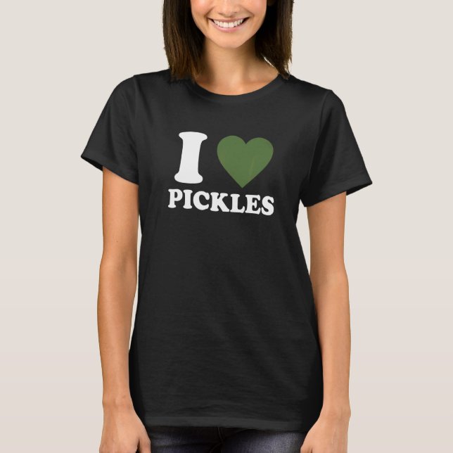 I Kärlek Pickles I Heart Pickles Cucumber Frukt T Shirt (Framsida)