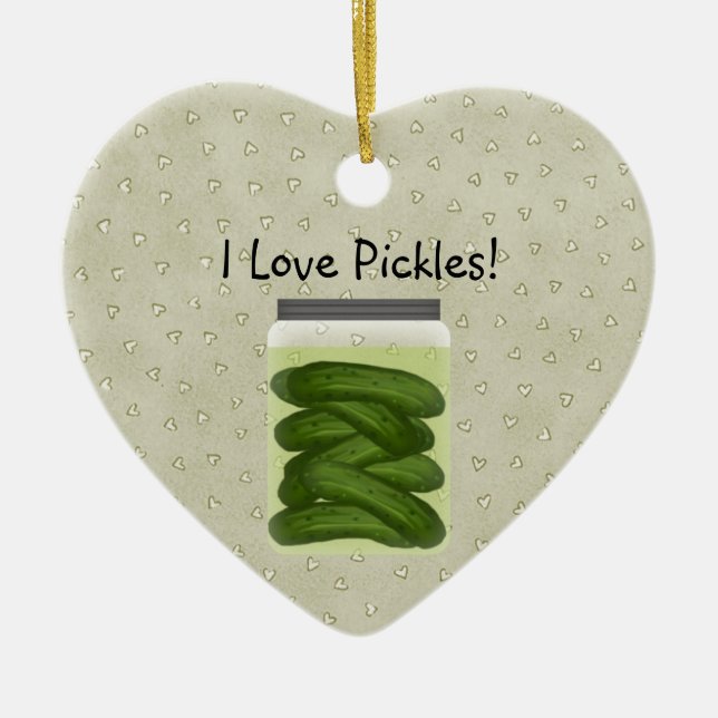 I Kärlek Pickles-julprydnaden Julgransprydnad Keramik (Framsidan)
