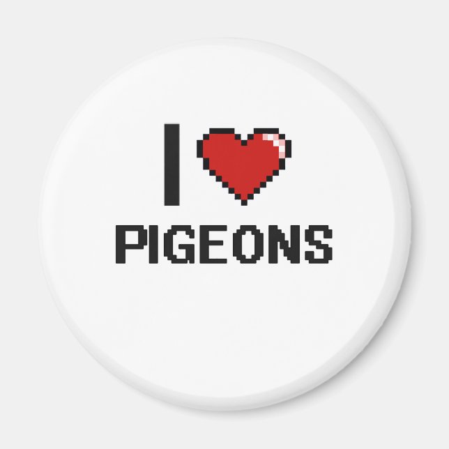 I kärlek Pigeons digitala design Magnet (Framsidan)