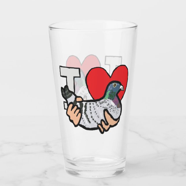 I Kärlek Pigeons Glaskopp (Framsida)