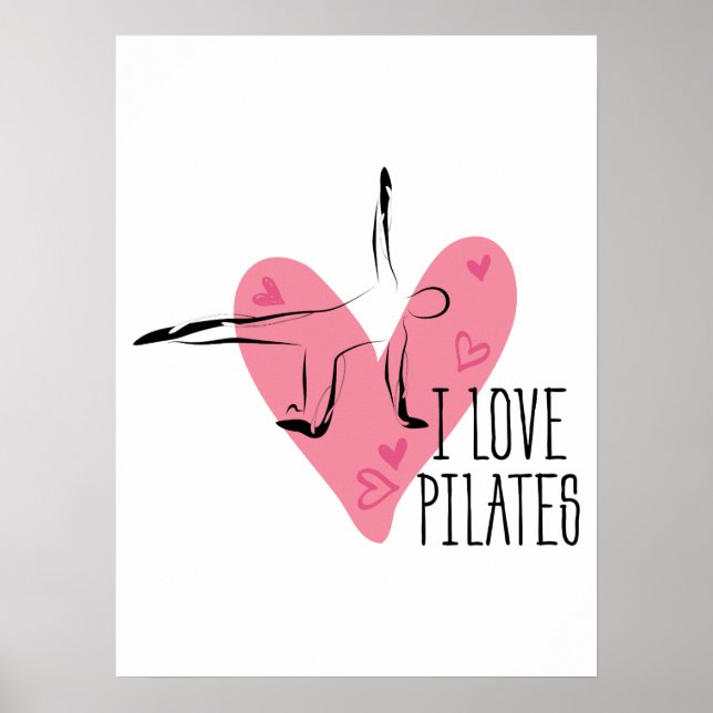 I KÄRLEK PILATES and Pilates Pose Poster (Framsidan)