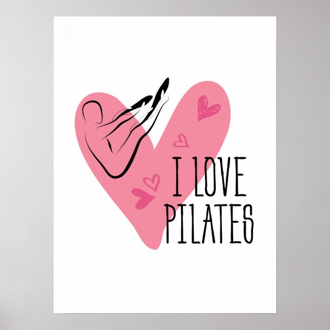 I KÄRLEK PILATES Pilates Pose på Barrel Poster (Framsidan)