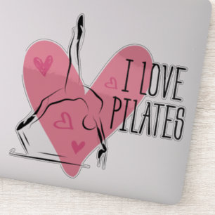 I KÄRLEK PILATES Pilatus Pose on Reformer Klistermärken