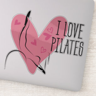 I KÄRLEK PILATES Pilatus Pose on Reformer Klistermärken