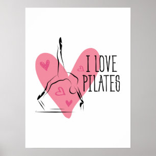 I KÄRLEK PILATES Pilatus Pose on Reformer Poster