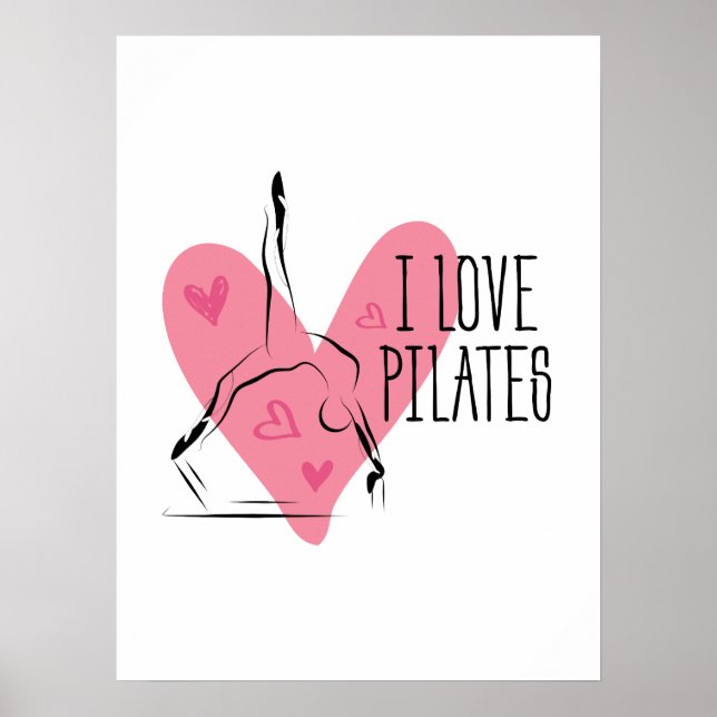 I KÄRLEK PILATES Pilatus Pose on Reformer Poster (Framsidan)