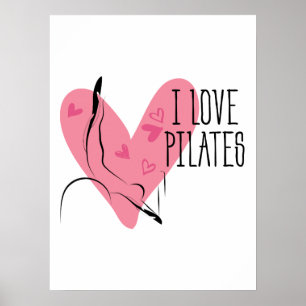 I KÄRLEK PILATES Pilatus Pose on Reformer Poster