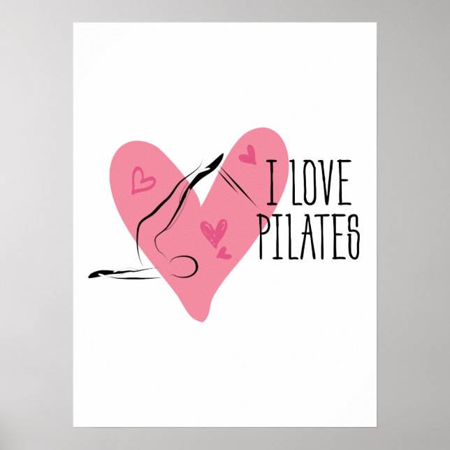 I KÄRLEK PILATES Pilatus Pose on Reformer Poster (Framsidan)