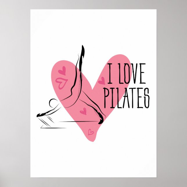 I KÄRLEK PILATES Pilatus Pose on Reformer Poster (Framsidan)