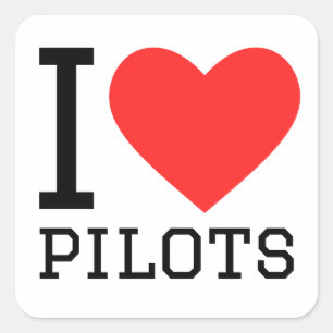 I kärlek-piloter fyrkantigt klistermärke