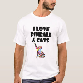 I Kärlek Pinball & Cats Cute Kattunge Kattdjur Äls T Shirt