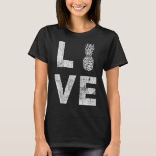 I Kärlek Pineale Fruit Pineapple Aloha Hawaii Sum T Shirt