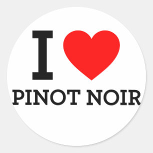 I Kärlek Pinot Noir Runt Klistermärke