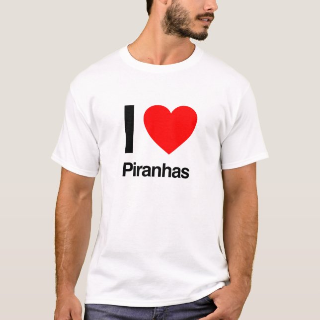 i kärlek piranhas tee shirt (Framsida)