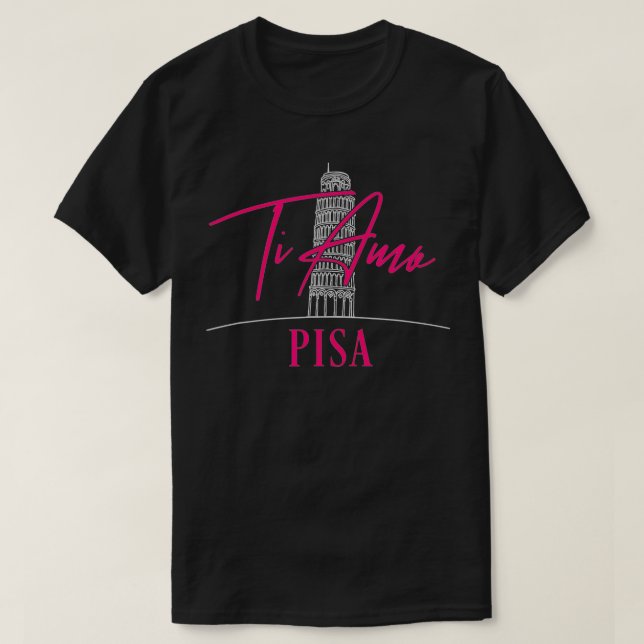 I Kärlek Pisa Italien Leaning Torn i Pisa Landmark T Shirt (Design framsida)